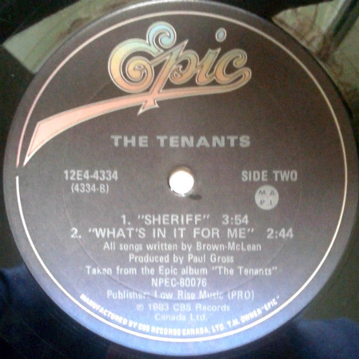 The Tenants Sheriff - 1983-Pop Rock - Vinyl, 12", 33  RPM. NM