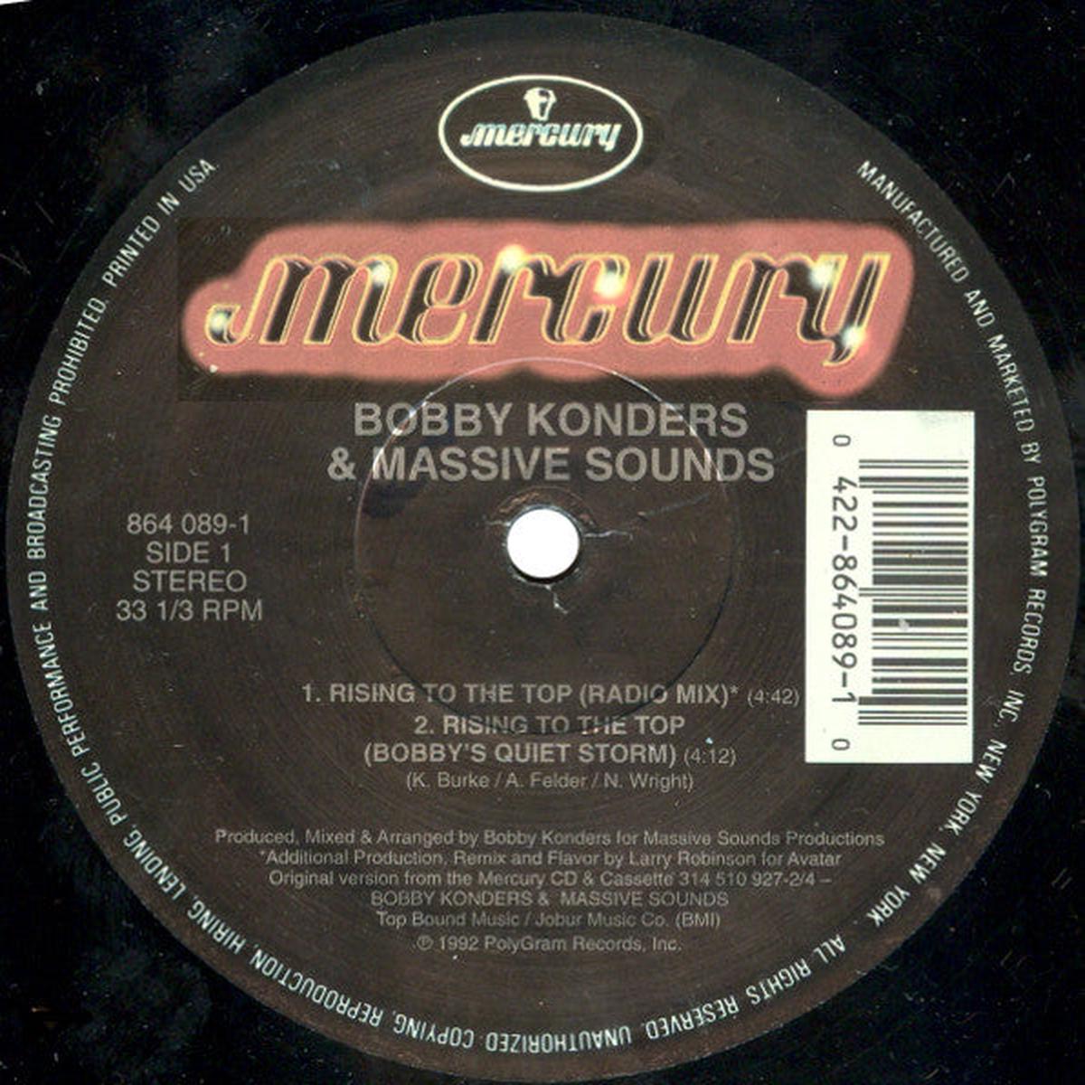 Bobby Konders & Massive Sounds  Rising To The Top -1992- Hip Hop, Reggae, Dancehall (12 " vinyl)